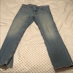 TWO pairs AE light wash jeans size 33x32 relaxed